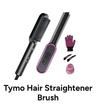 Hair Straightener Brush, TYMO Ring Hair Straightener Comb Straightening Brush