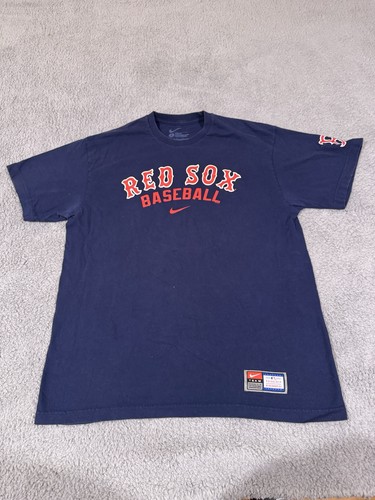 Boston Red Sox Shirt Mens Large Blue Lightweight Logo MLB Baseball Nike Y2K - Picture 1 of 10