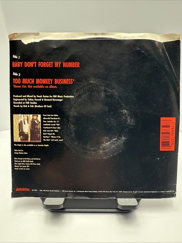 Milli Vanilli Baby Don't Forget My Number 1989 45 RPM Vinyl picture sleeve - Picture 2 of 3
