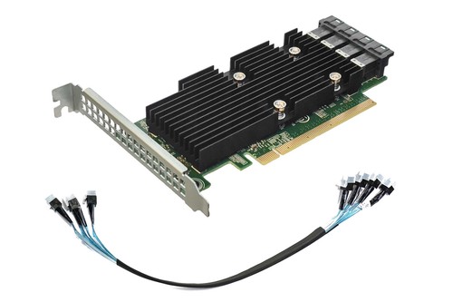 Controller HBA 4x NVMe U.2.+ Cable for Dell PowerEdge R730XD 24x2.5" - Bild 1 von 3