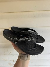 Crocs Kadee Jewels Rhinestones Bling Black Flip Flop Women Size 9