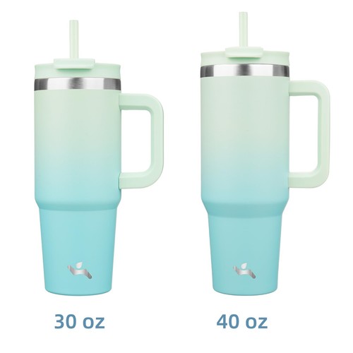 40 oz Tumbler with Handle and 2 Straws,2 in 1 Lid Insulated Water Bottle Stai... - Picture 3 of 7