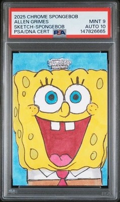 🔥🔥🔥1/1🔥🔥🔥2025 Topps Chrome Spongebob 25th Anniversary Sketch