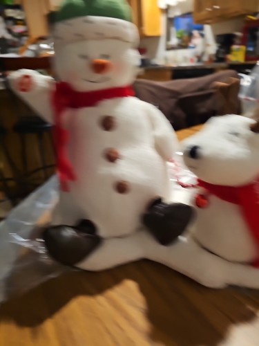 Vintage Hallmark animierte JINGLE PALS singender & tanzender Schneemann und Hund - Bild 3 von 10
