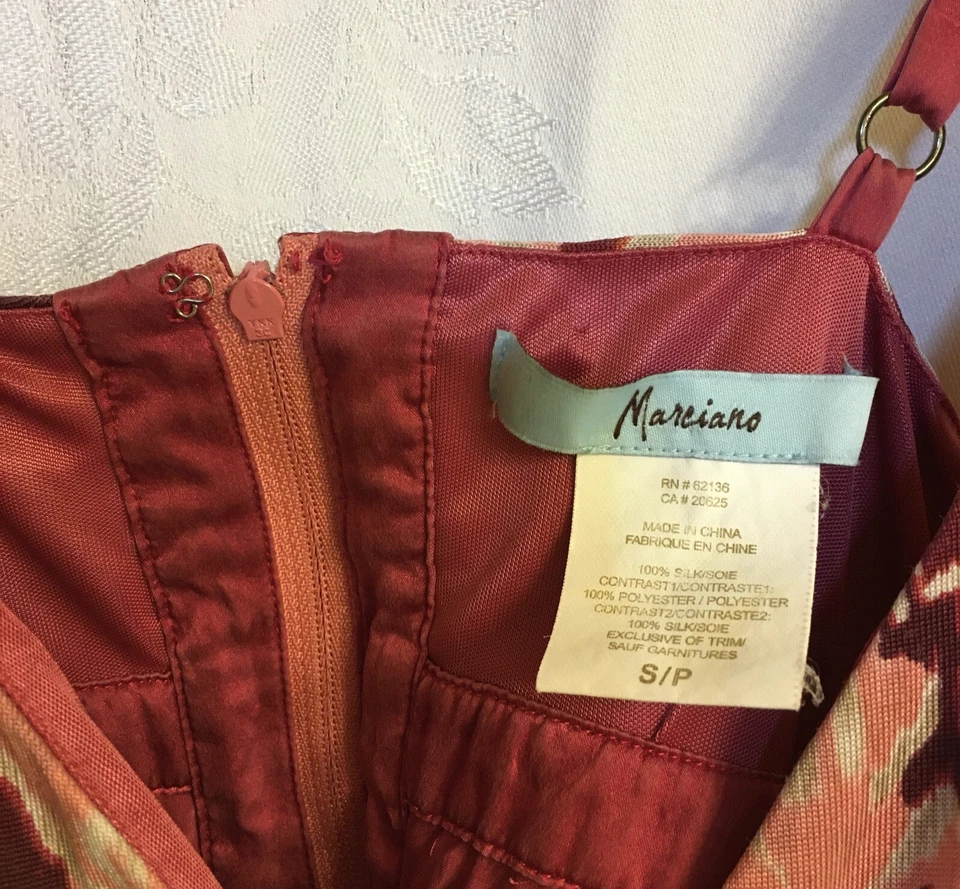 Кокетливое платье розовый Sz S Marciano с ремешками Y2k пляж платье - Изображение 4 из 4