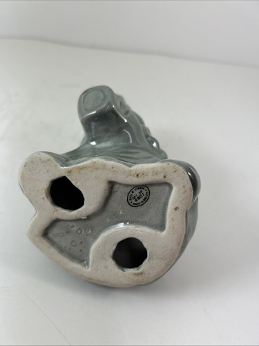 Lucky Elephant Lusterware Iredescent Ceramic Glazed Glossy 6" Tall Gray Brazil - Picture 8 of 12