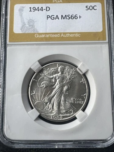 1944-D PGA MS 66+ Walking Liberty Half Dollar Walker Gem USA Coin