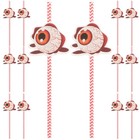  24 Stück Halloween-Themen-Strohhalme, Party-Papier-Strohhalme,