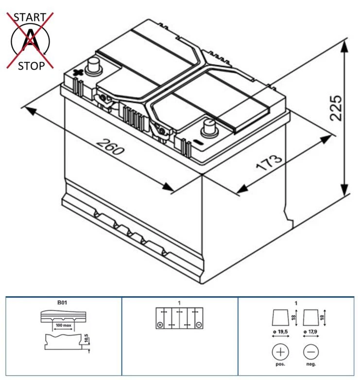 Battery fits TOYOTA RAV4 YARIS HILUX YARIS VERSO LAND CRUISER PRADO 069 - Image 4 of 4