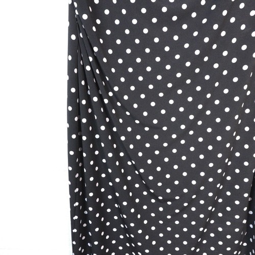 Vintage 90's Connected Apparel Waterfall Neckline Polka Dot Midi Dress Size 12 - Picture 4 of 7