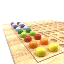ColorKu The Color Sudoku Puzzle Game Replacement Wooden Marbles 2 Sets of 9 (18)