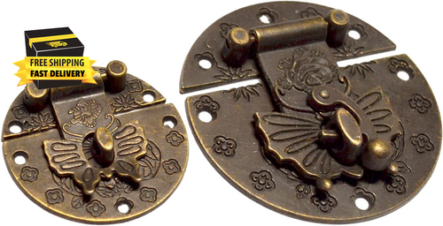 2 piezas pestillos decorativos de bronce con cierre de gancho vintage pestillo derecho antiguo Toggl - Imagen 7 de 8