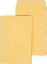 Staples 381964 Self-Sealing Kraft Catalog Envelopes Brown 100/Bx 6"X 9"