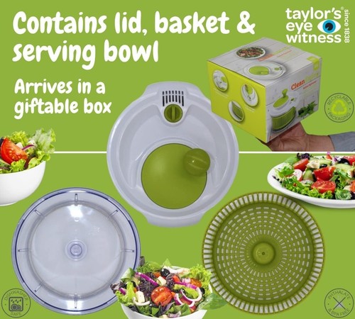 Small Plastic Salad Spinner with Drainage System, Non-Slip Base, 16cm - Picture 4 of 11