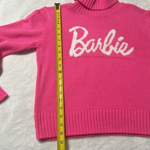 Pink Barbie Emblem Knit Turtleneck Sz M - Imagen 5 de 9