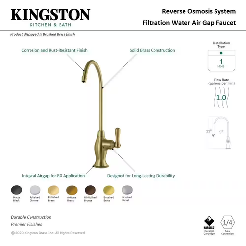 Restoration Single-Handle Reverse Osmosis System Filtration Water Air Gap Bevera - Picture 2 of 3