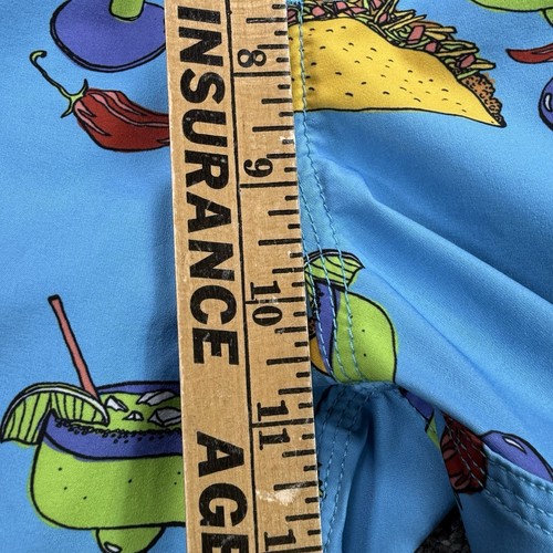 Volcom Board Shorts Mens Medium Swim Trunks Blue Taco Margarita Summer Fun Beach - Picture 14 of 23