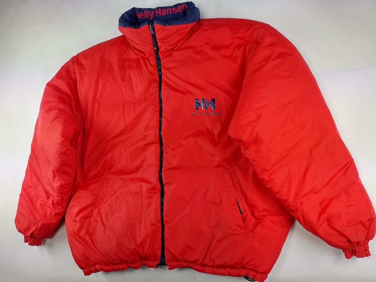 Helly Hansen Puffer Jacket, Vintage Red Windbreaker, 90s Hip Hop