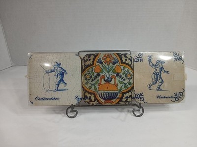 Set of 6 Delft Tile Reproduction Coasters   Holland Gallery De Munt Amsterdam