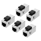 5 Pack RJ45 Cat 6A Ethernet Coupler, Cat6A Shielded Coupler Adapter, Silver