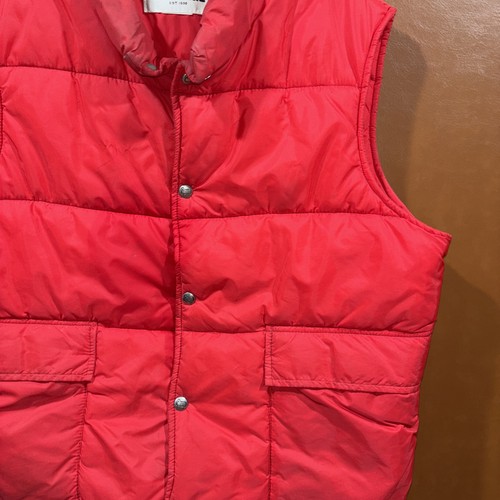 Vintage 80er Woolrich gefütterte Weste Herren groß rot Daunenfüllung Druckknopf hergestellt in den USA - Bild 5 von 9