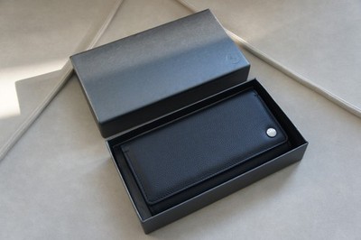 NIB Genuine OEM BMW Black Premium Leather Credit Card Cash Bill Zip Purse Wallet