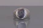 Vintage Sterling Silver 17mm Oval Engravable Signet Band Ring 14g 925 Sz: 13