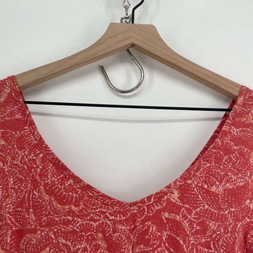 Toad&Co ärmelloses Kleid Damen XL Sunkissed Blumen Batik rot Cutout UPF ECO - Bild 3 von 11