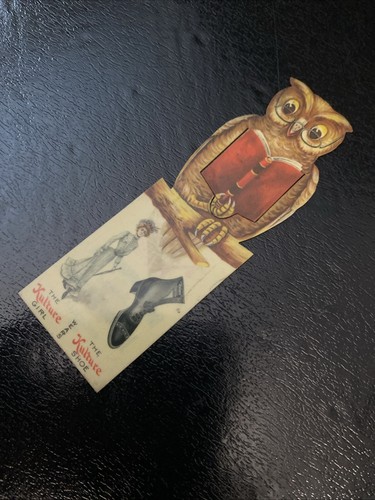 Vintage 1900s Kulture Ladies Shoes Owl Celluloid Advertising Bookmark Bandcroft - Picture 13 of 13