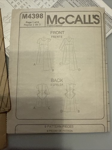 McCalls M4398 Schnittmuster, Damen Umstandskleid, Gr. 6-8-10-12 - ungeschnitten - Bild 6 von 9