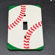 Baseball Single Toggle Light Switch Wall Plate Cover Bedroom Home Decor