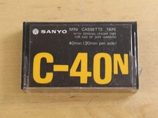 1x SANYO C-40N MINI CASSETTE TAPE Blank 40 Minute - NEW & SEALED