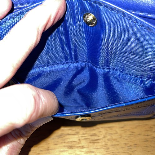 Bandolera/Bolso de Hombro Cartera Pequeña Azul Real 8 Bolsillos 4 Cremalleras Portatarjetas de Crédito + - Imagen 9 de 13