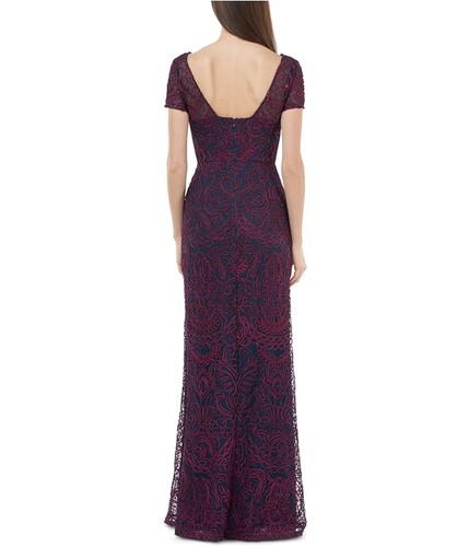 JS Collections Womens Soutache Mermaid Gown Dress, Purple, 4 - Picture 2 of 2