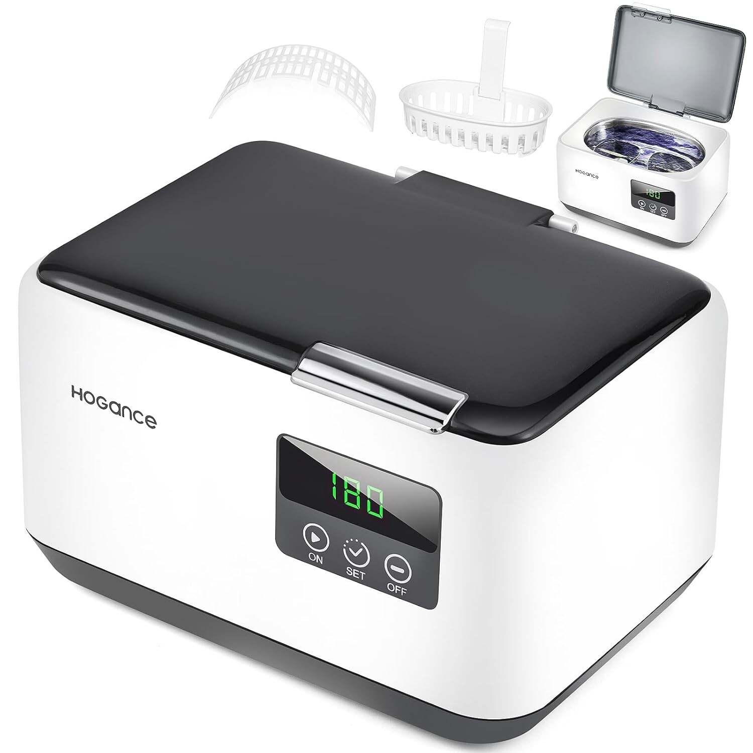 Nettoyeur à Ultrasons 600ML, Hogance Nettoyeur Ultrasonique 50W, 48kHz Machine