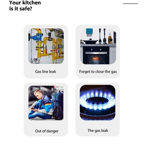 Detector de Gas Inteligente Combustible WiFi GLP Sensor de Fugas Probador de Temperatura Alarma APP - Imagen 11 de 17