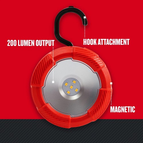 Craftsman Red Battery Powered LED Magnetic Puck Light 1 pk CMST98187 NEW - Picture 2 of 7