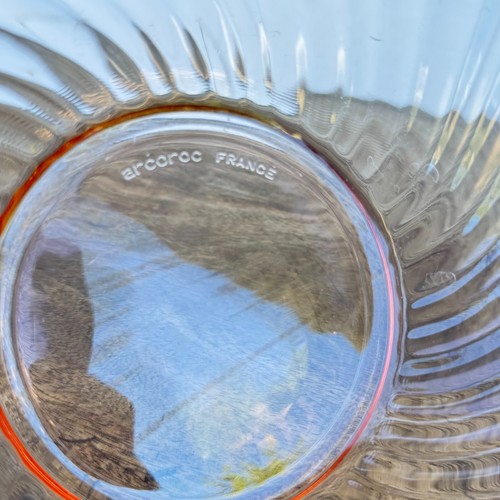 Arcoroc Frankreich Rosa Depression Glas 9" Große Wirbel Schüssel - Bild 2 von 4