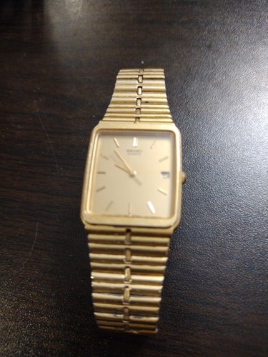 **  SEIKO Mens Watch Gold Tone 5P32-5A79 Date **Bad Latch** Read All - Picture 13 of 16
