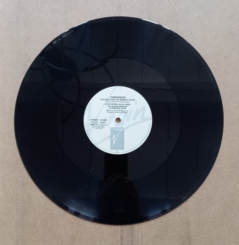 LP 45 giri 12'' Vinile CCCP con Amanda Lear Tomorrow Inch'allah 1988 Ita Virgin - Picture 3 of 5