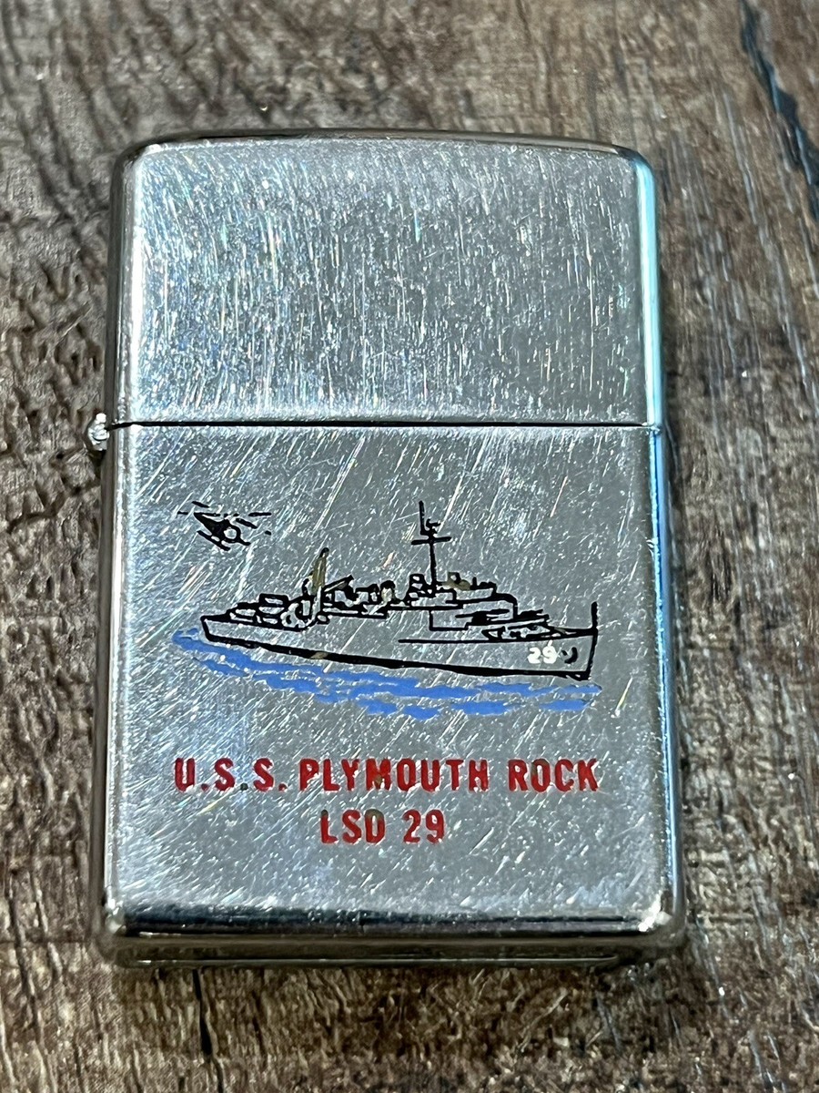 Vintage Zippo Lighter 1969 U.S.S. Plymouth Rock LSD 29 US Navy 