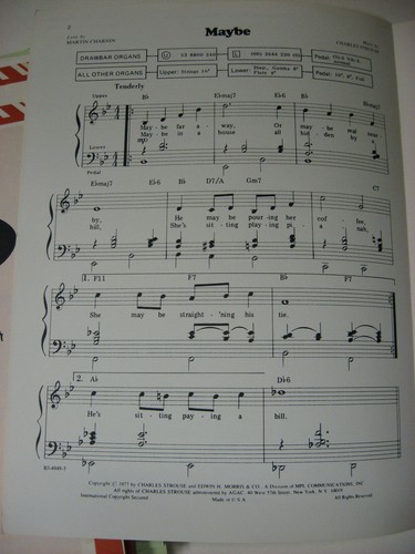 Maybe from Annie Movie Easy Organ Sheet Music Charles Strouse Martin Charnin - 第 3/3 張圖片