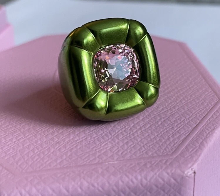 Anello cocktail Swarovski Dulcis verde 5610804 misura 50 nuovo