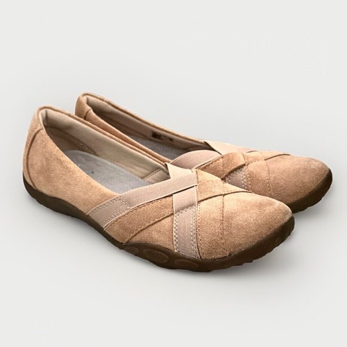 Clarks Haley Jay Loafer Flat Shoe 8 Narrow Beige Praline Suede Slip On 8N Women