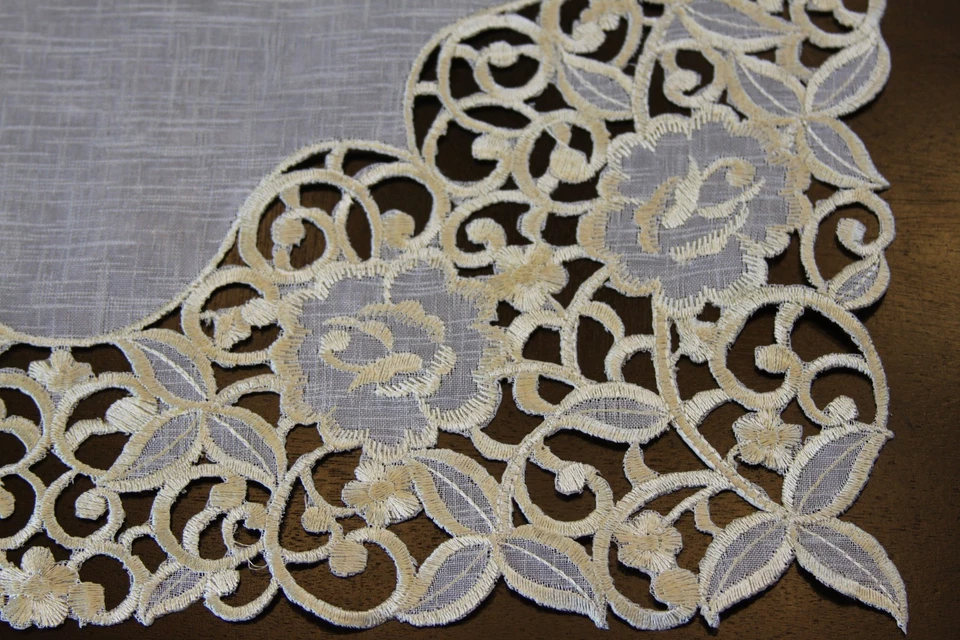 Organza Embroidered Lace Placemat Dining Table Runner Wedding Bridal Party - Image 2 of 4