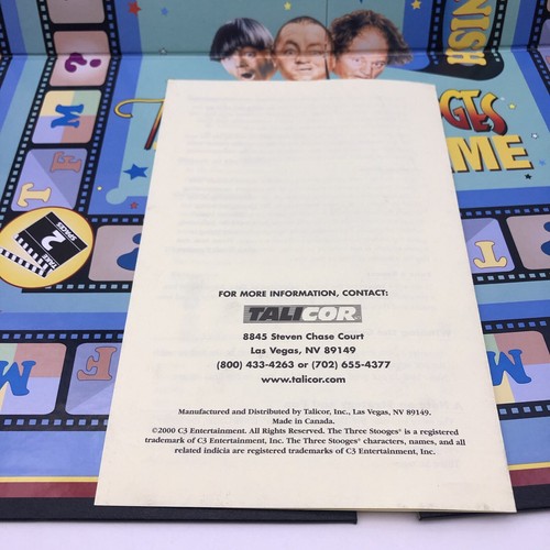 Vintage 2000 The Official Three Stooges Trivia Game By Talicor COMPLETE - Picture 23 of 24