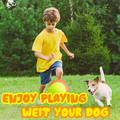 Giant Dog Tennis Ball–Size 9.5'' Pet Toy with Inflating Needles for Outdoor Play - Picture 6 of 8