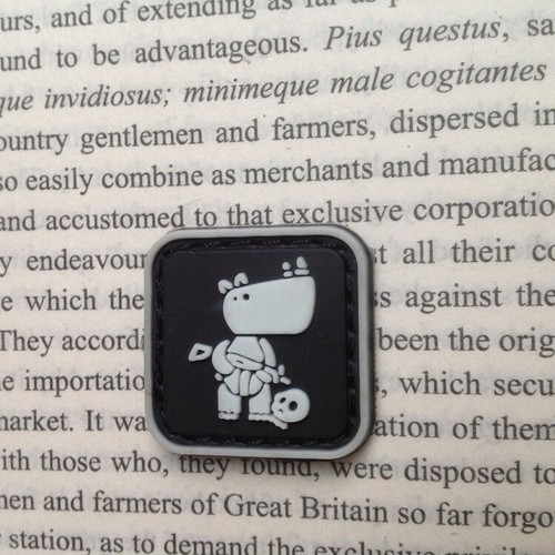 2 PCS 3D PVC Patch Ngorongoro Rhinoceros Tatical Rubber Hook Loop Patch Glow - Picture 6 of 6