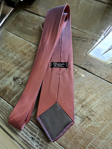 Charvet Place Vendome Tie- Orange/Blue 100% Silk French Necktie - Picture 2 of 2