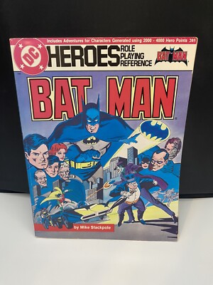 1985 Batman DC Heroes Role Playing Reference Game + 2 Maps! Mayfair #205